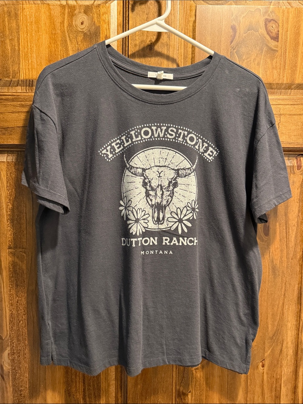 Maurices Charcoal Graphic Tee with Off-White Yellowstone Design